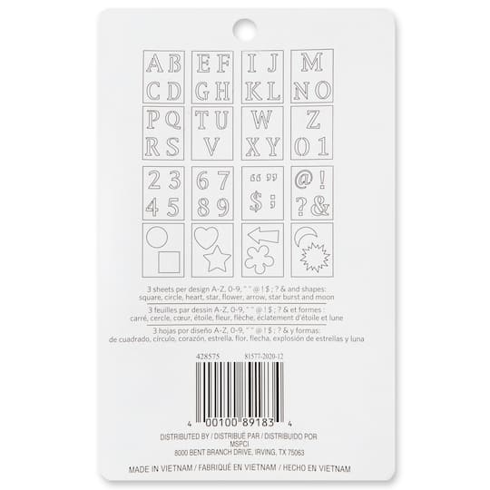 6 Pack: Old School Alphabet Stencils Set by Craft Smart®